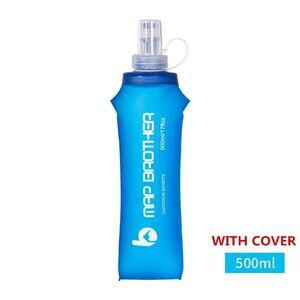 500ml Soft Flask Folding Collapsible Water Bottle for hiking/running tpu free